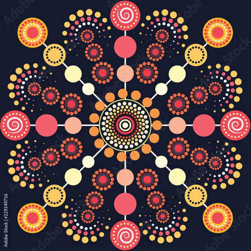 Aboriginal dot art vector background. 