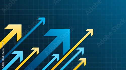 Abstract financial chart with arrow