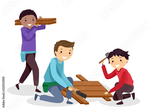 Teens Boys Woodworking Tabl...