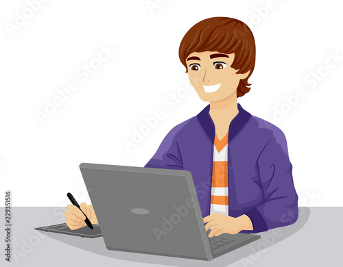 Teen Guy Graphic Artist Illustration