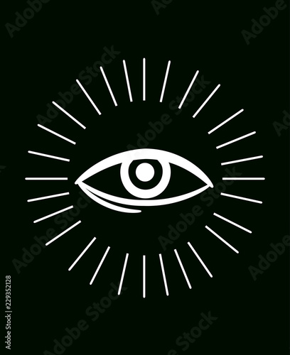 Clairvoyance Eye Rays Illustration