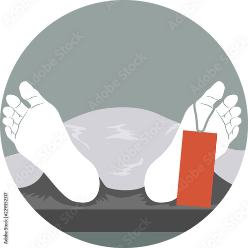 Funeral Dead Body Feet Illustration