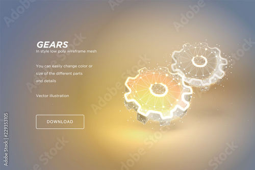 The illusion of a lamp low poly wireframe art on light background. oncept of mentoring or capacity building or motivation coach.Polygonal illustration with connected dots and polygon lines. 3D vector