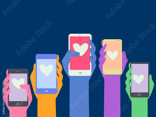 Hands Cellphone Concern Citizens Illustration