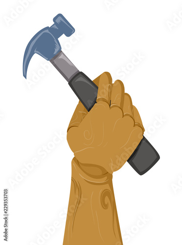 Wooden Hand Hammer Illustra...