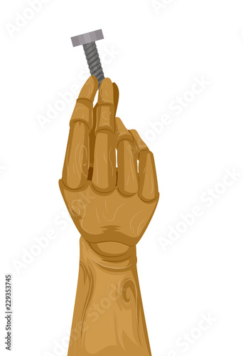 Wooden Hand Screw Illustration