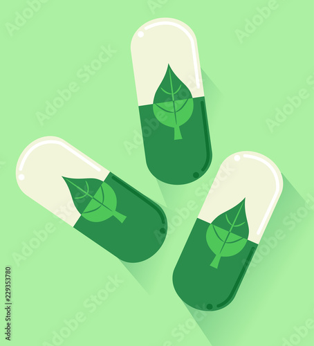 Herbal Medicine Tablet Illu...