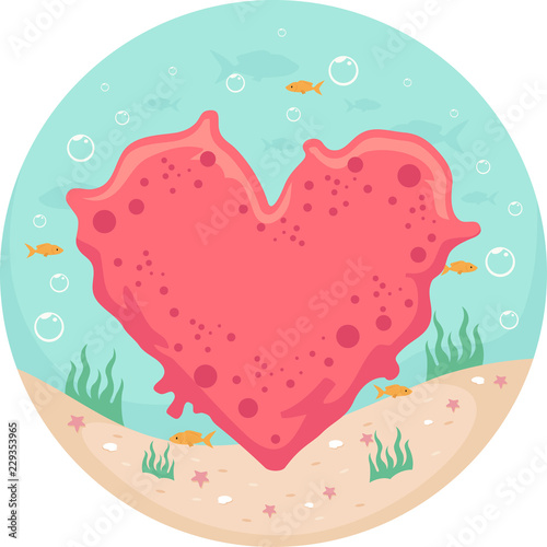 Coral Heart Underwater Illu...