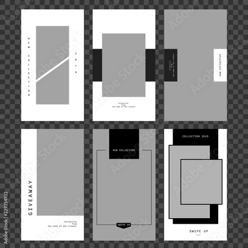 Stories template. Set photo frame. Streaming. Mockup for photo isolated on transparent background