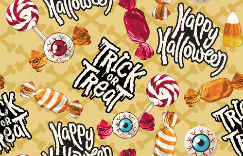 Halloween seamless pattern. Digital design elements for Halloween. Perfect for decoration  wrapping papers  greeting cards  web page background and other print projects.