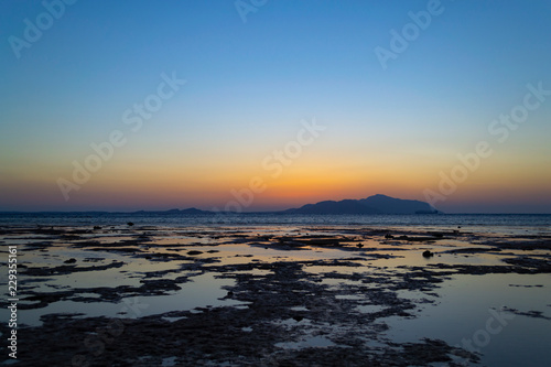 Beautiful tropical seascape. Sunrise on Red Sea. Egypt