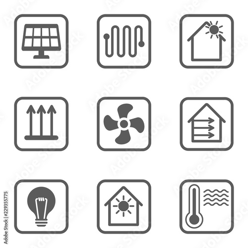 Intelligent house line icons set. Smart House. Flat vector illustration on white background.