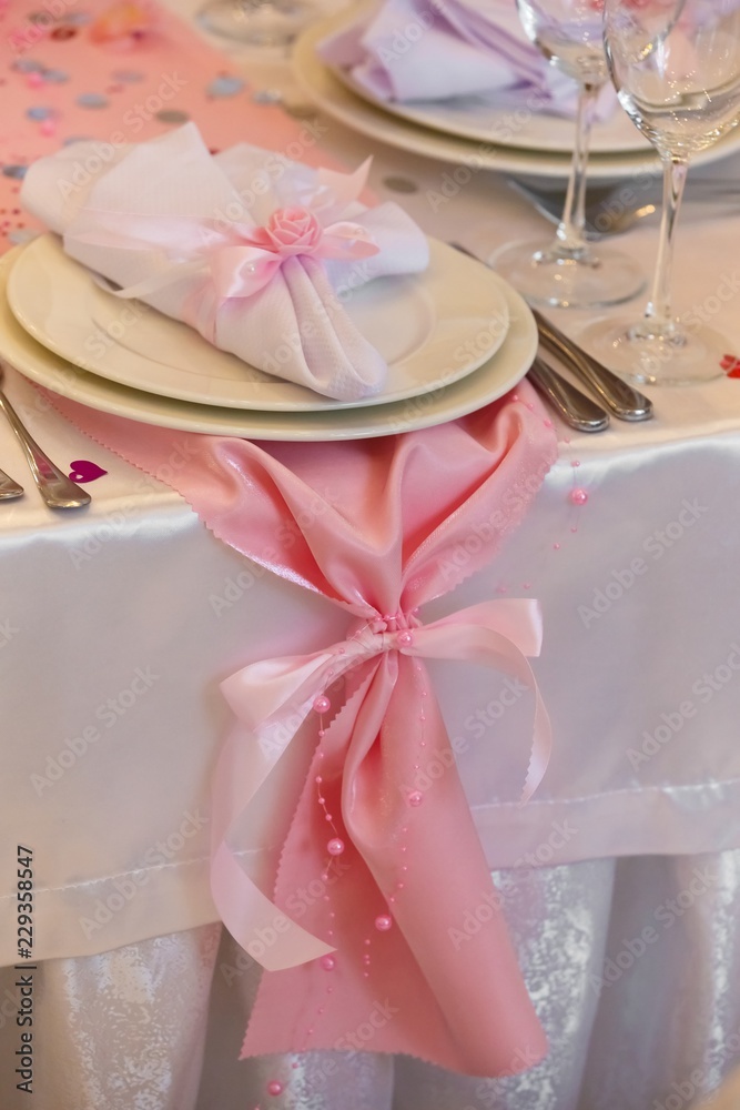 Buffet reception, decorations and table setting for a holiday Buffet reception, decorations and table setting for a holiday