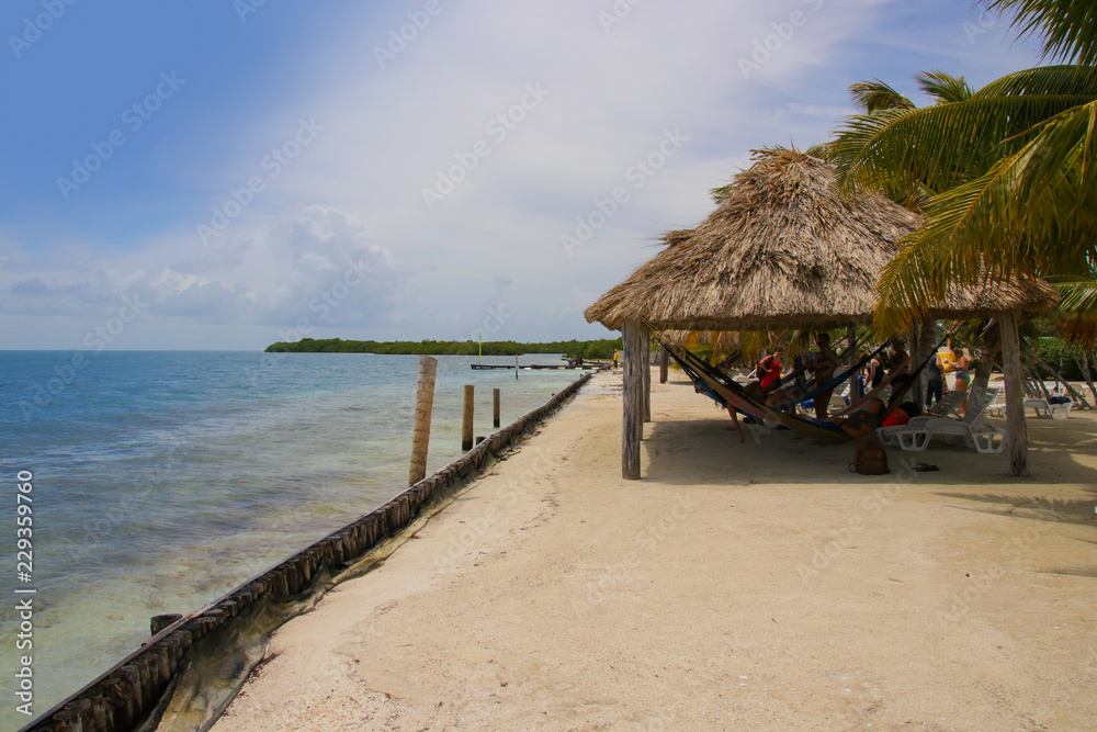 Belize, Strand, Hängematte Belize, Strand, Hängematte