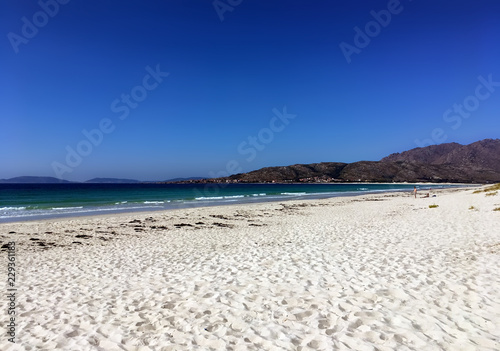 White sandy beach of Carnota in Galicia  Spain.
