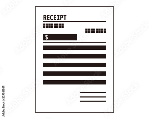 領収書　領収　レシート　receipt　レセプト　ドル