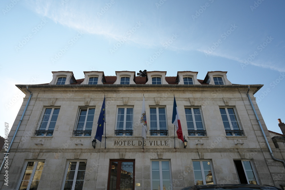 Chablis,France-October 16, 2018: Golden Gate of Burgundy, village of Chablis in Bourgogne region, famous for white wine Chablis,France-October 16, 2018: Golden Gate of Burgundy, village of Chablis in Bourgogne region, famous for white wine
