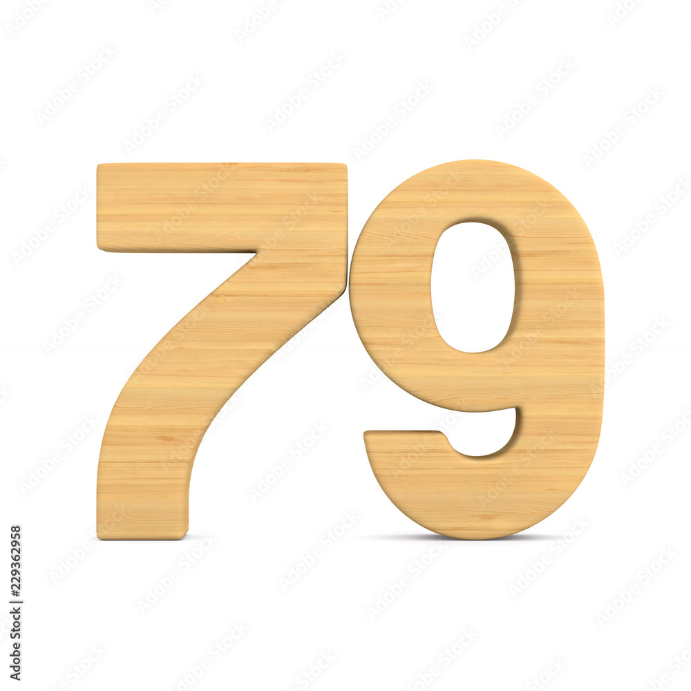 Number seventy nine on white background. Isolated 3D illustration Number seventy nine on white background. Isolated 3D illustration