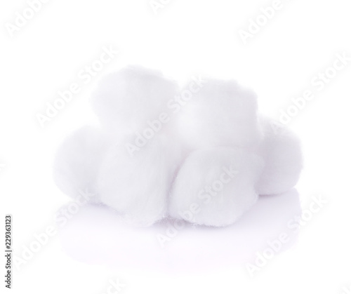 Cotton balls on white background