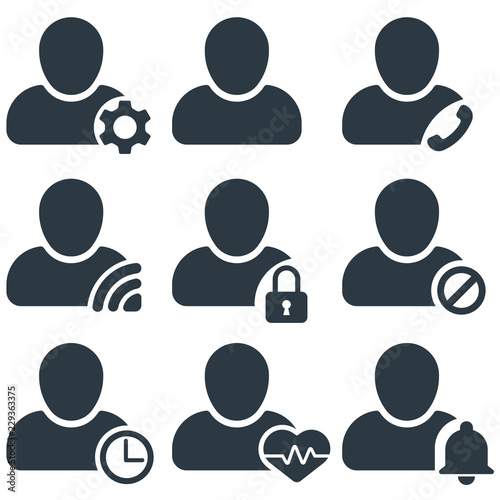 user activity icon set