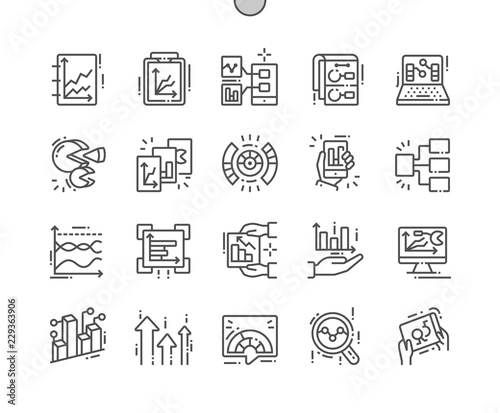 Graphic Dashboard Well-crafted Pixel Perfect Vector Thin Line Icons 30 2x Grid for Web Graphics and Apps. Simple Minimal Pictogram