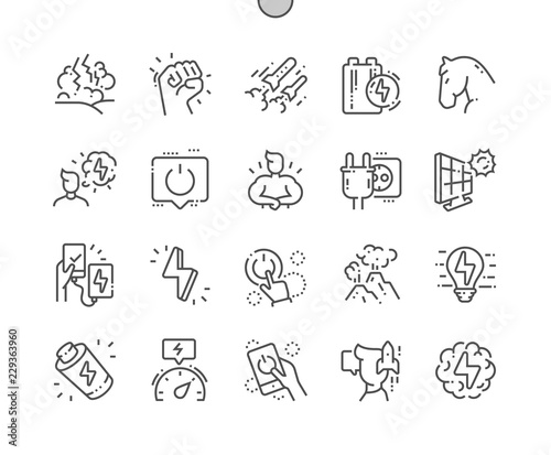 Power Well-crafted Pixel Perfect Vector Thin Line Icons 30 2x Grid for Web Graphics and Apps. Simple Minimal Pictogram