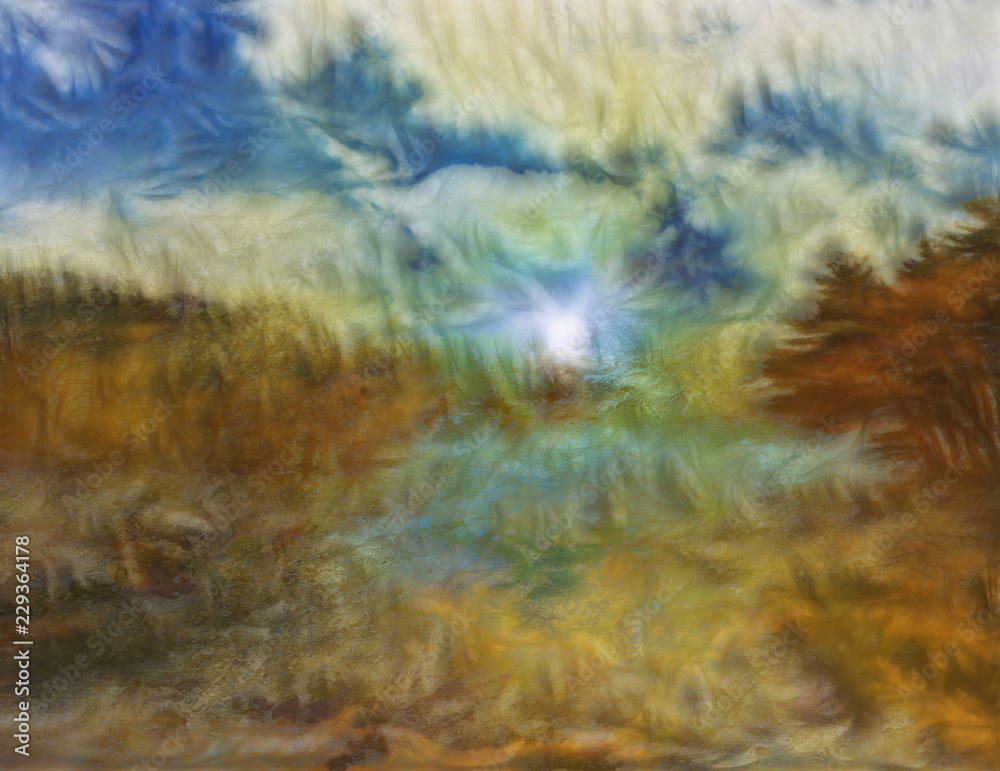 Fototapeta premium Painterly Water Landscape