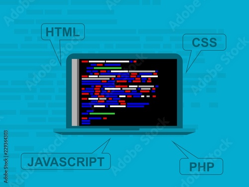 HTML programming template web. Image vector