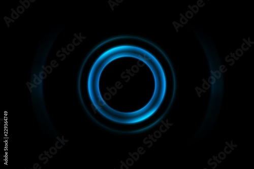 Abstract light blue ring with sound waves oscillating background