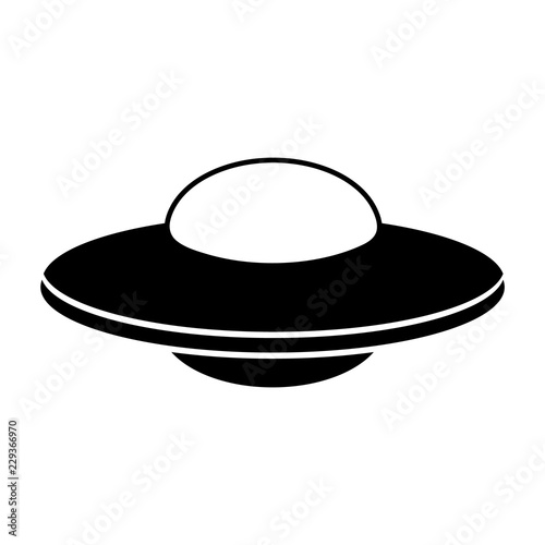 UFO icon, logo on white background