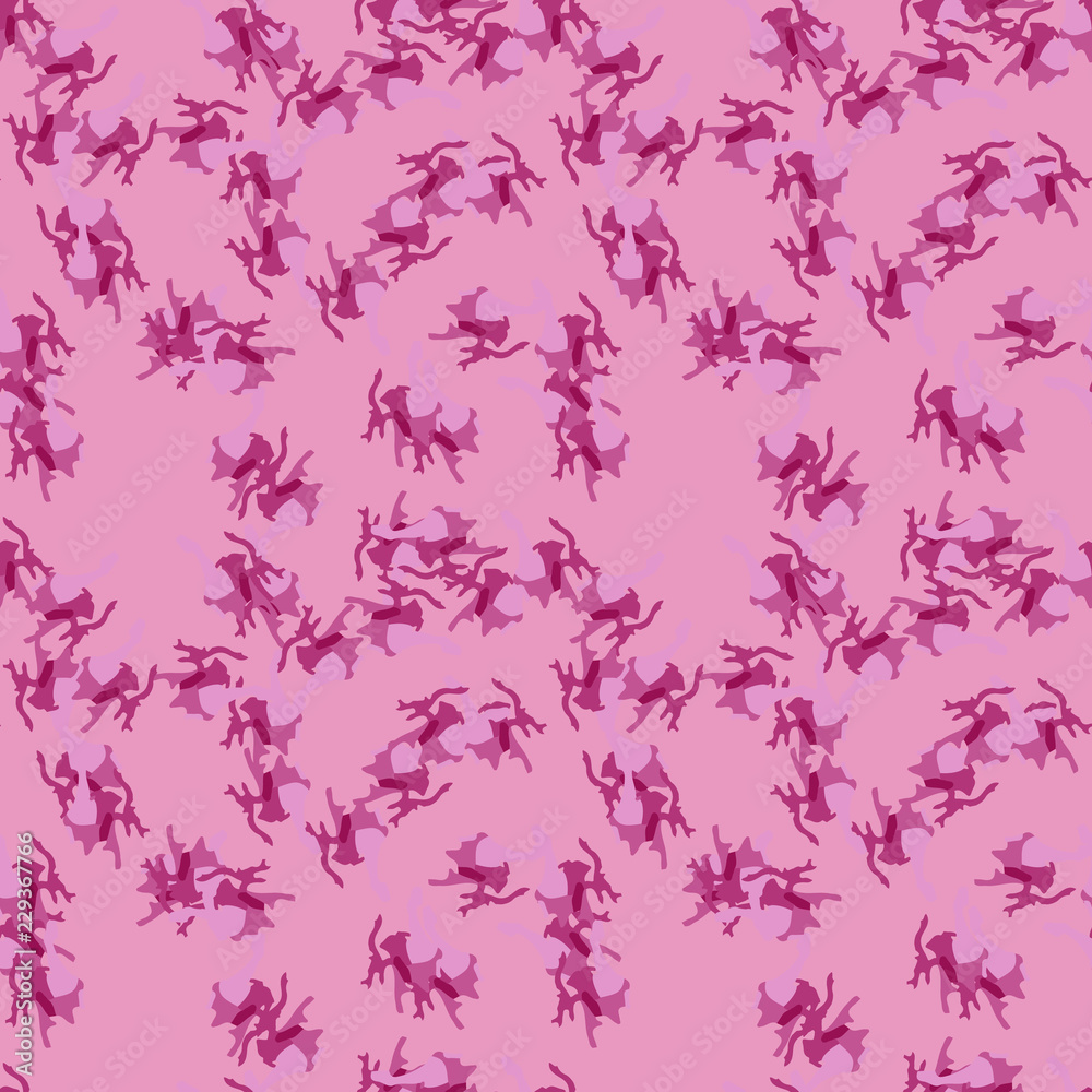 UFO military camouflage seamless pattern in different shades of pink color UFO military camouflage seamless pattern in different shades of pink color