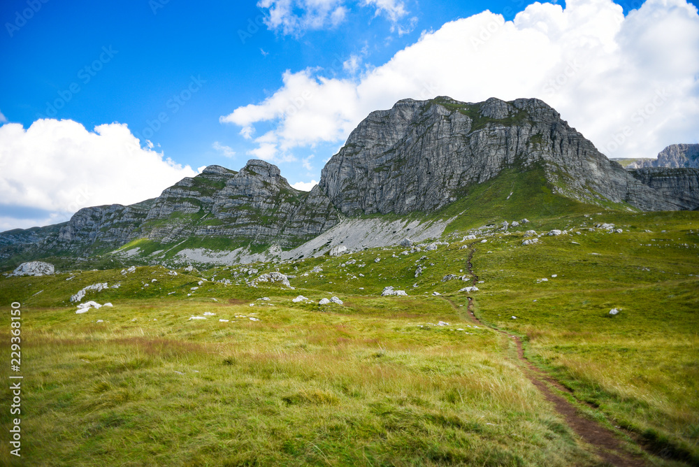 Landscape of the Durmitor mountains in Montenegro, Europe. Mountain landscape.