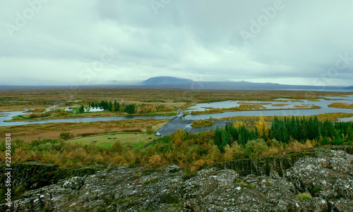 View across Thingvellir (Þingvellir) National Park in southwest Iceland