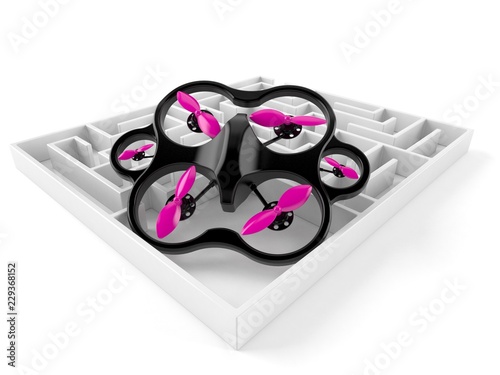 Obraz na płótnie Drone inside maze