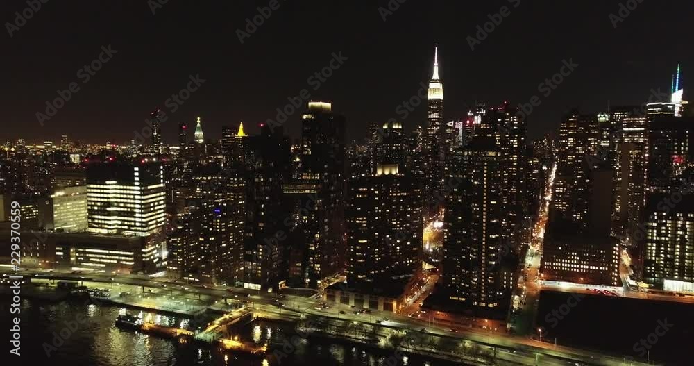 Aerial of Long Island City at Night Aerial of Long Island City at Night