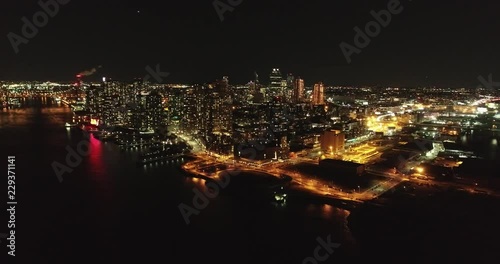 Wallpaper Mural Aerial of Long Island City at Night Torontodigital.ca