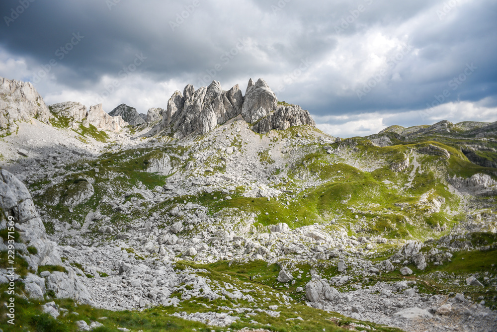 Landscape of the Durmitor mountains in Montenegro, Europe. Mountain landscape.