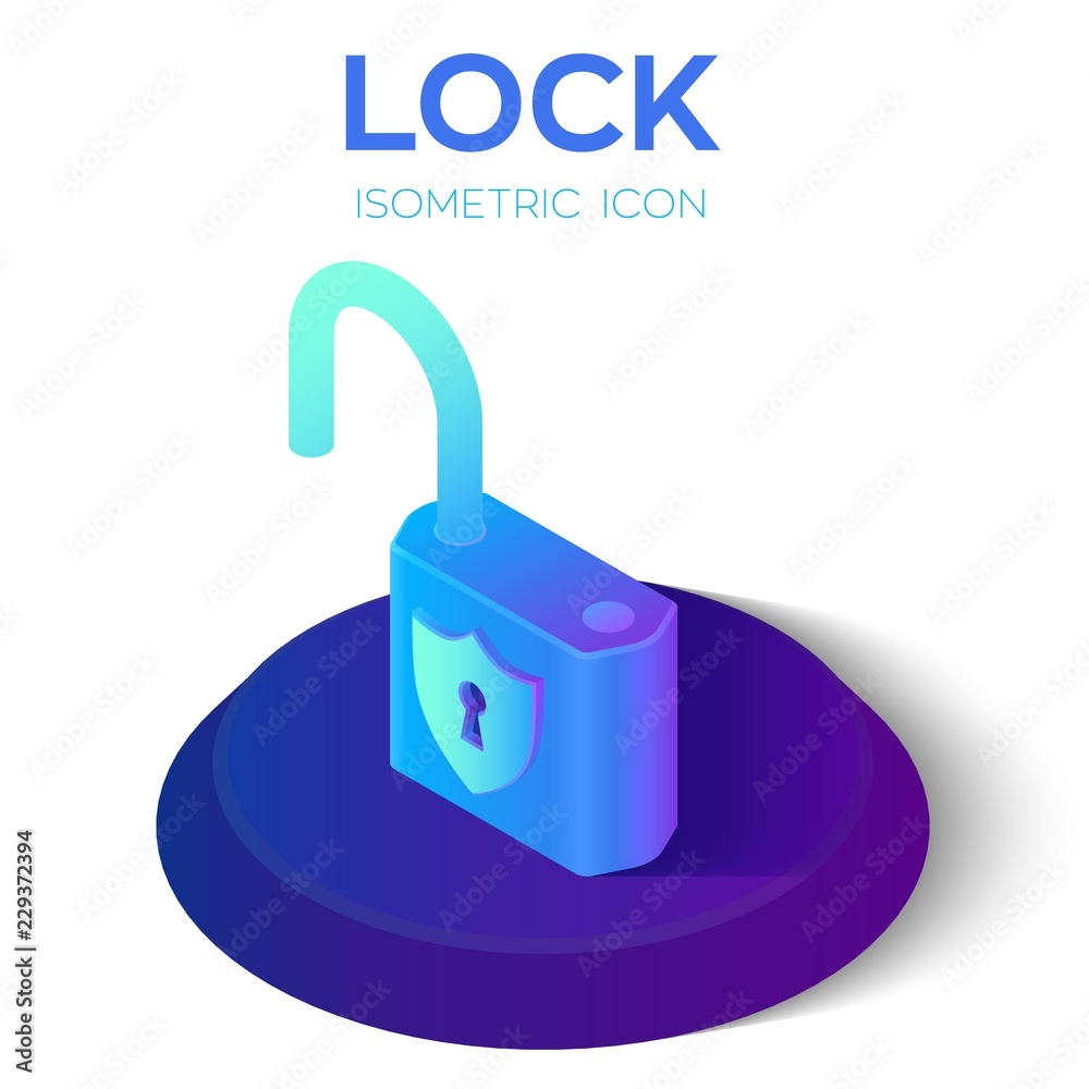 Lock Isometric Icon. 3D Isometric Lock Sign. Unlock Symbol. Created For Mobile, Web, Decor, Print Products, Application. Perfect for web design, banner and presentation. Vector Illustration. Lock Isometric Icon. 3D Isometric Lock Sign. Unlock Symbol. Created For Mobile, Web, Decor, Print Products, Application. Perfect for web design, banner and presentation. Vector Illustration.