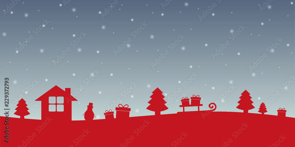 red snowy christmas winter landscape red snowy christmas winter landscape