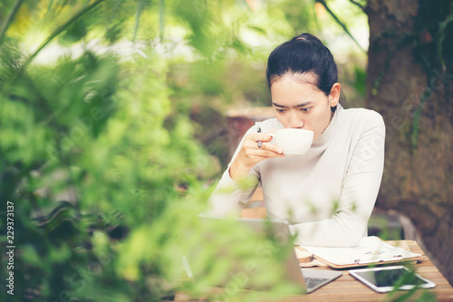 business working with coffe...