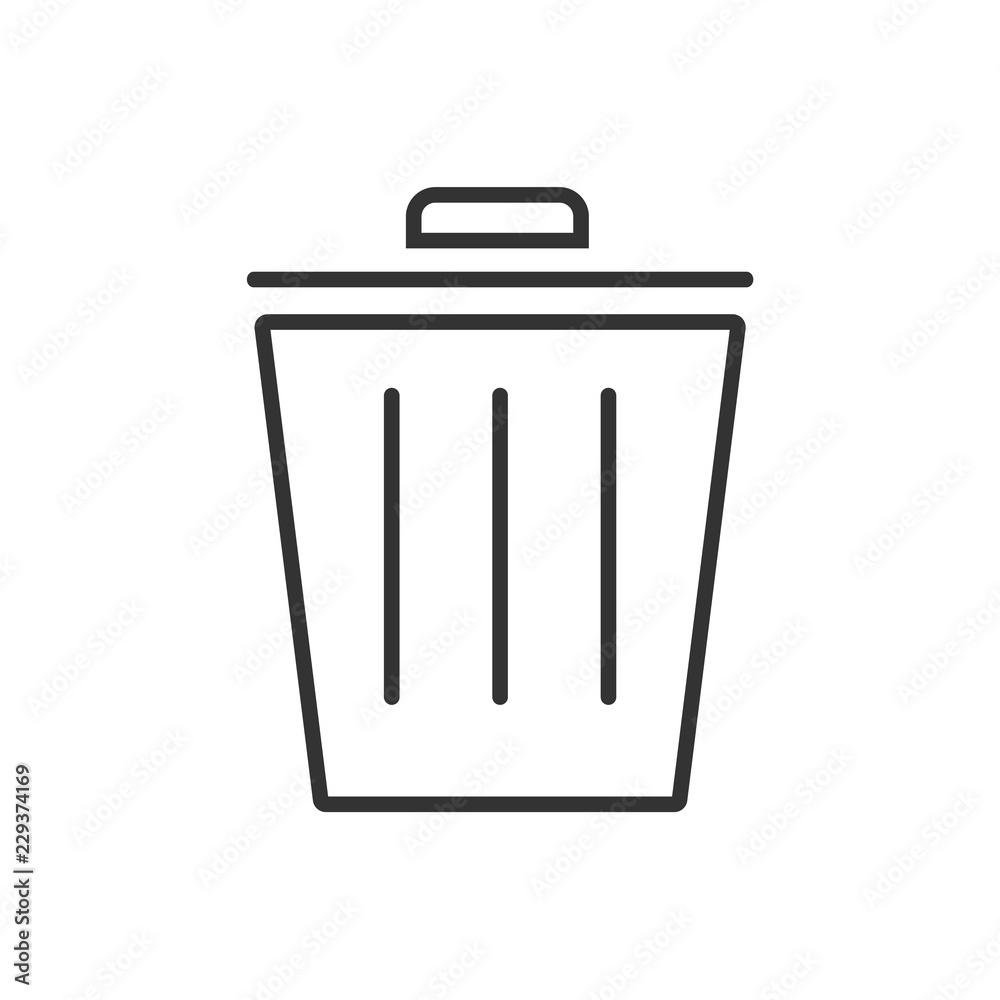 Trash line icon on a white background