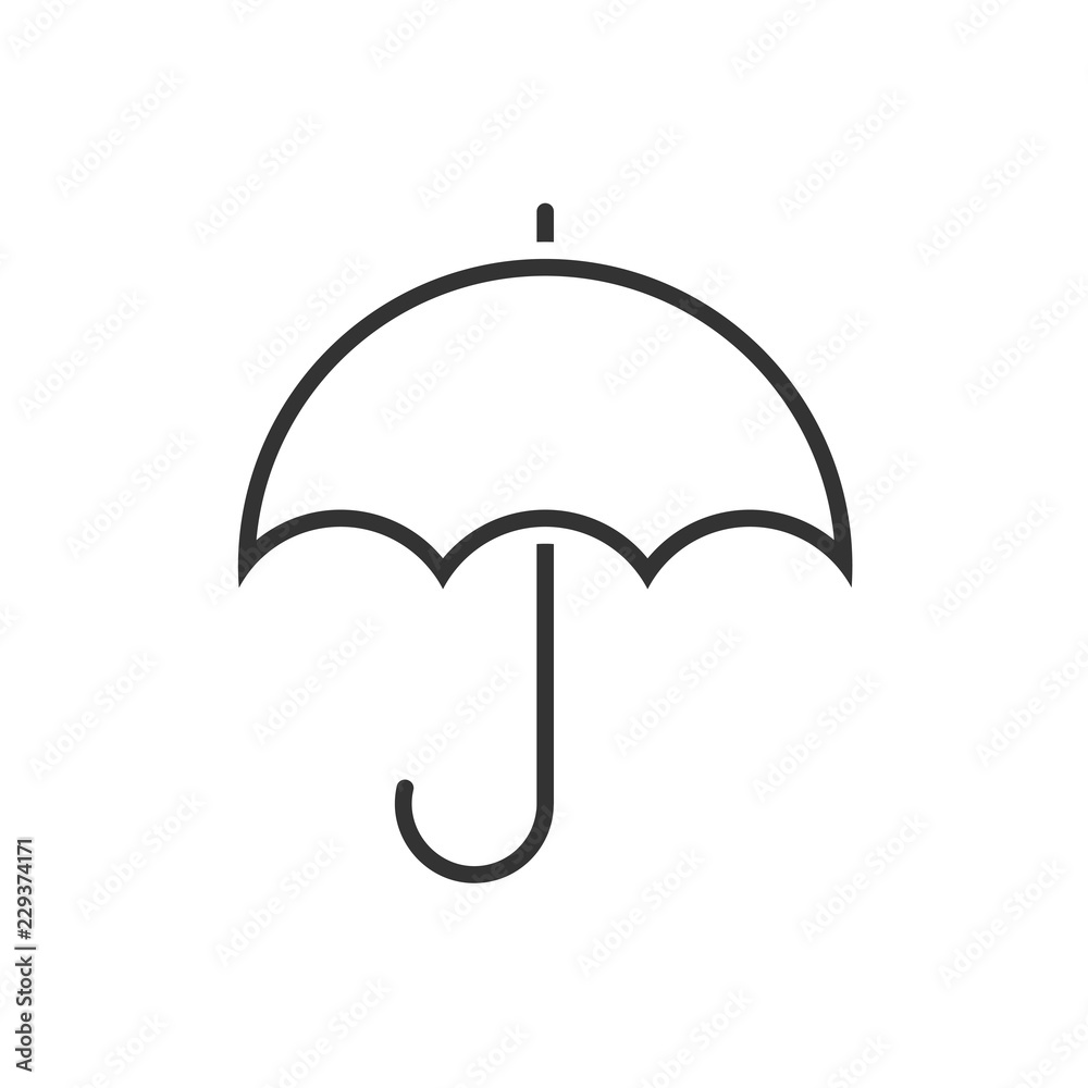 Umbrella line icon on a white background Umbrella line icon on a white background