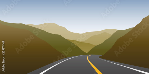 asphalt highway between the mountains travel landscape