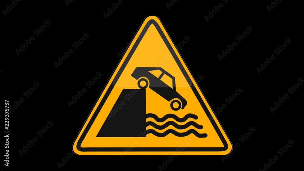 Symbol Quayside Ahead Yellow Sign Alpha Channel Symbol Quayside Ahead Yellow Sign Alpha Channel