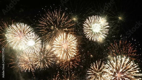 Fireworks display celebration with sound audio, Colorful Firework 4K  photo