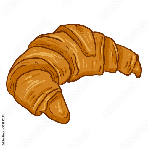 Vector Single Cartoon Illustration - Crusty Fresh Croissant