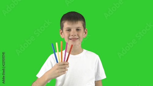 Good boy with markers, isolated  