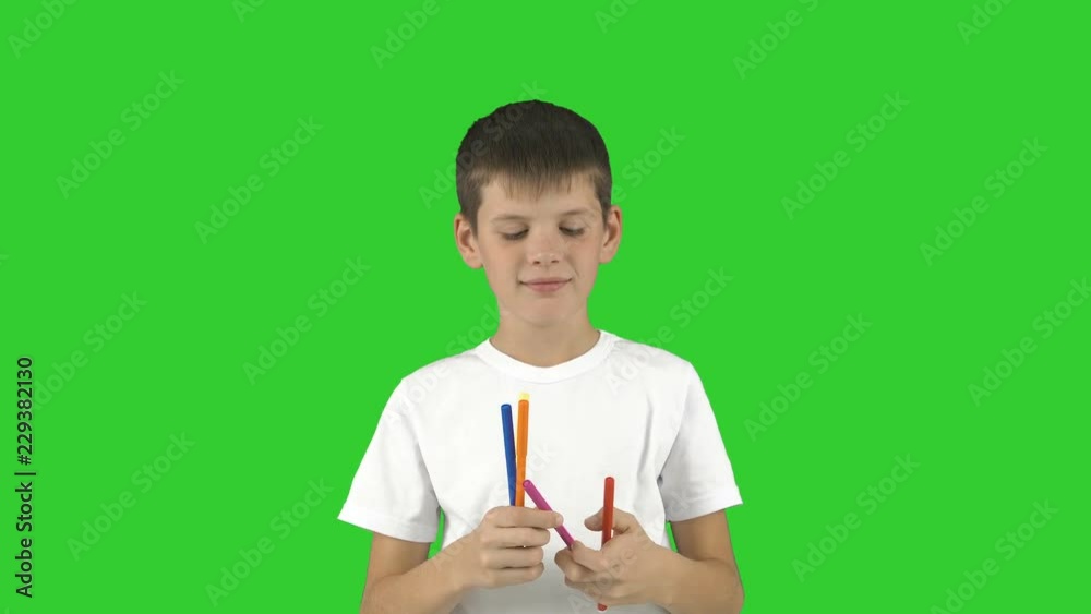 Good boy with markers, isolated Good boy with markers, isolated