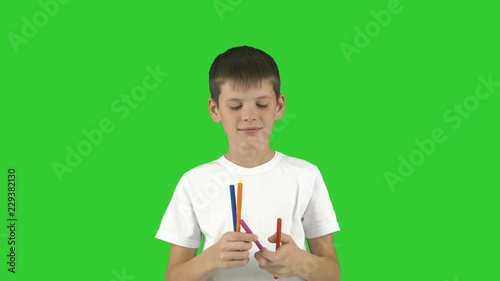 Good boy with markers, isolated  