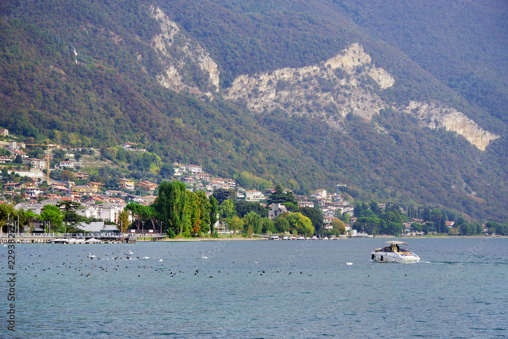 Iseo Lake, famous landmark in Italy, Europe